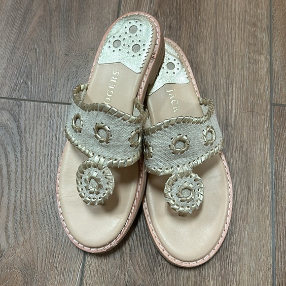 Fabric and gold accent jack Roger’s - Picture 2 of 6